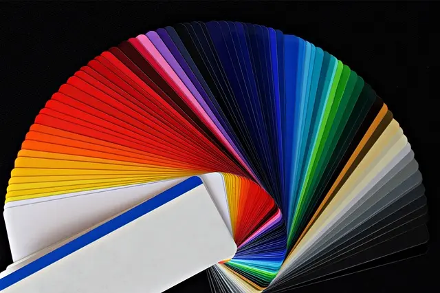 Color fan spread out to show different colors.
