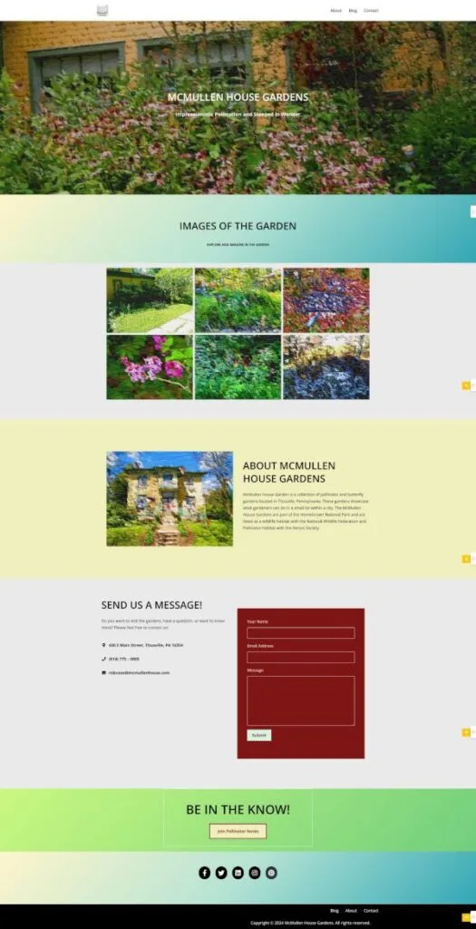 Garden website in the style of Claude Monet.