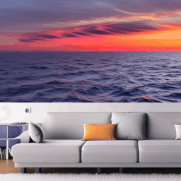 Water moving behind a couch.