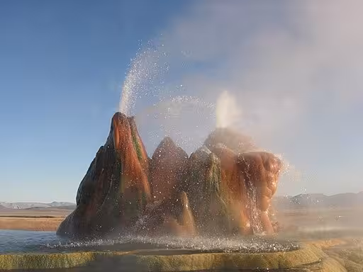 Erupting Fly Geyser in Nevada.