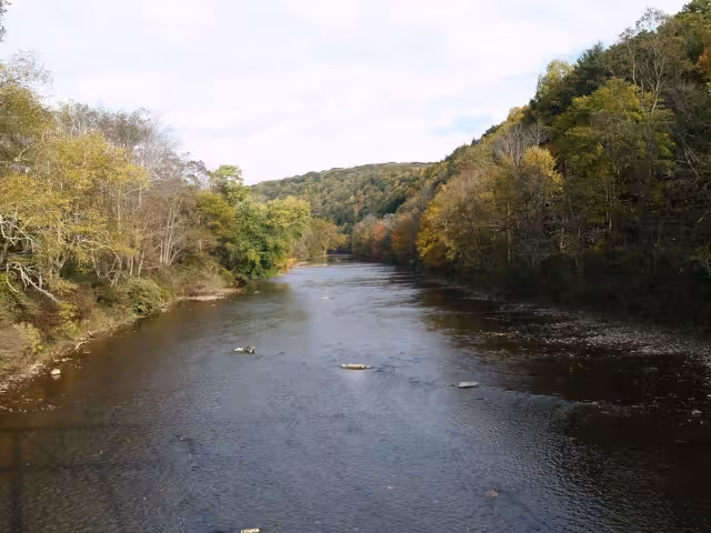 View of Oil Creek looking upstream from Boughton Bridge.