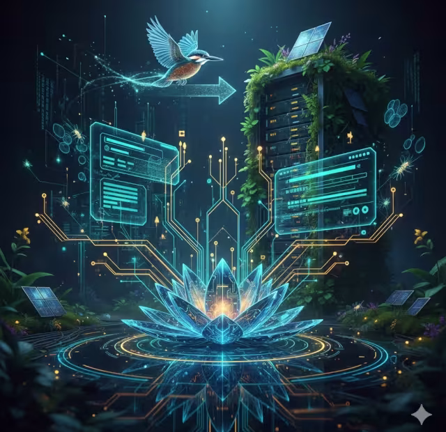 Biomimicry in web design with various plants and animals.