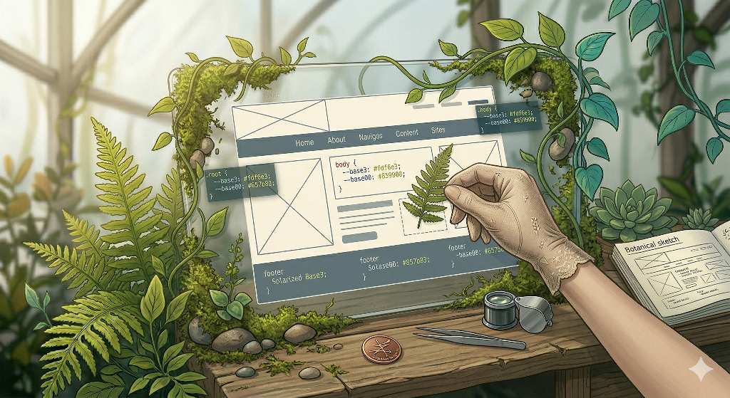 A person building a biophilic website.