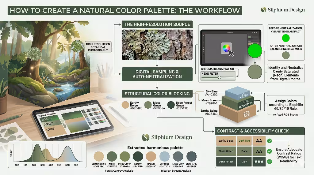 The creation of a natural color palette.