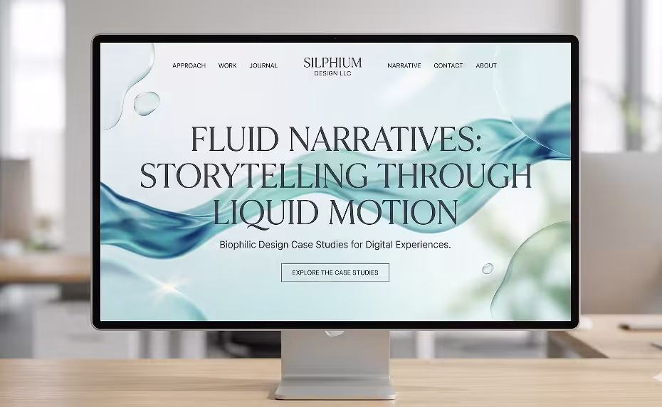 Fluid narrative through liquid motion.