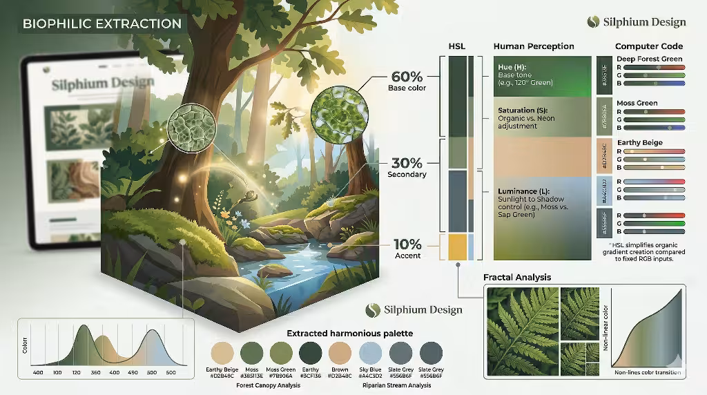 A harmonious natural color palette.