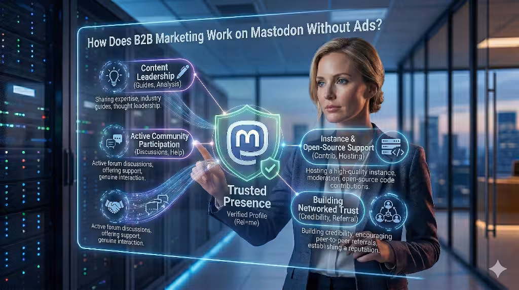 How to do markeintg without ads on mastodon.