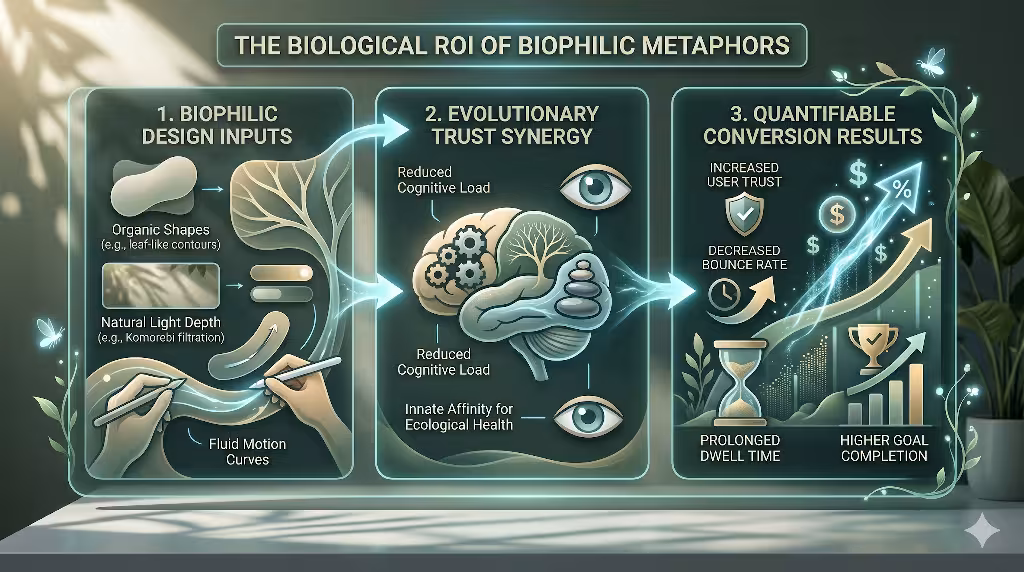 Why biophilic visual metaphors drive trust.