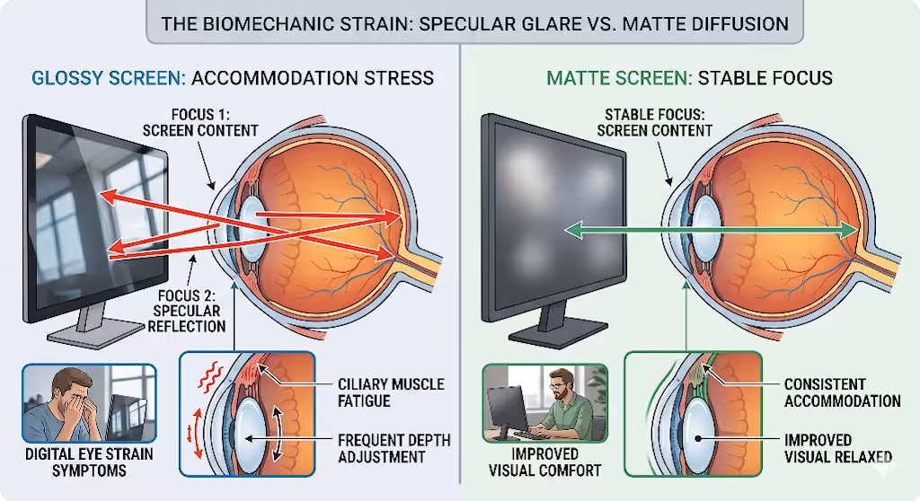 The strain on the eyes compared.
