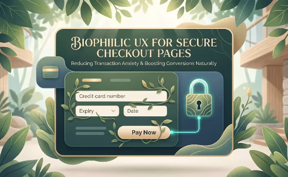 An example of biophilic ux for secure checkout pages.