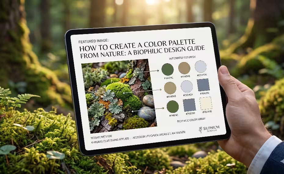 A tablet with a color palette from nature.