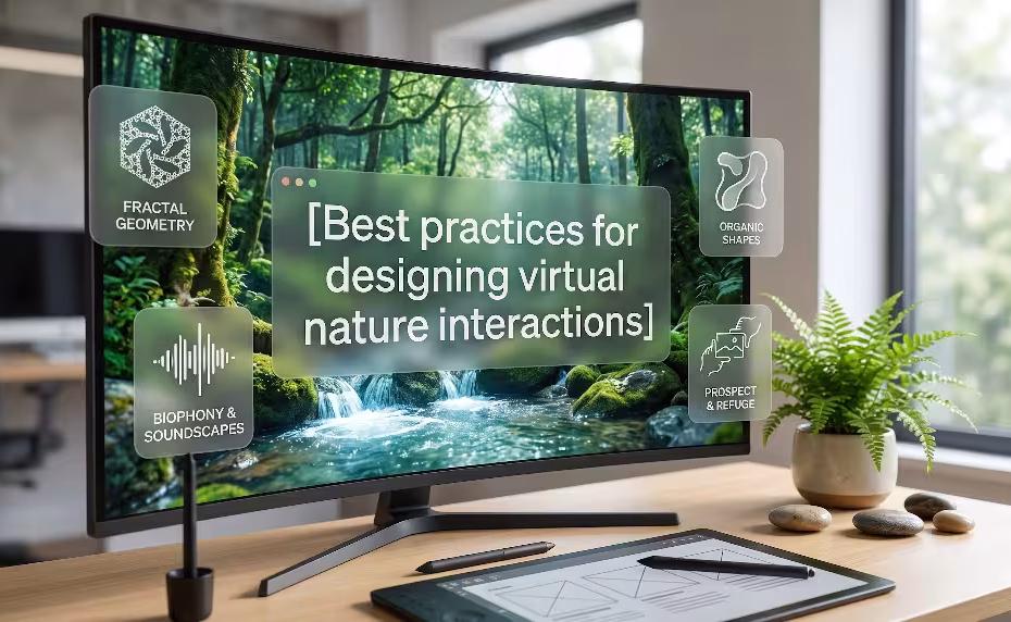 Virtual nature interactions on a computer screen.