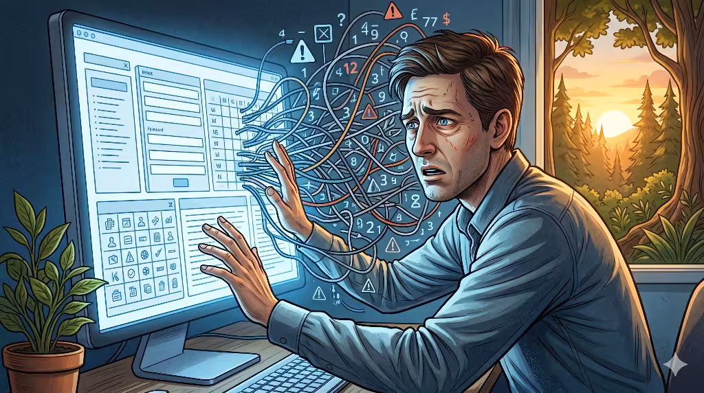 A man dealing with cognitive load.