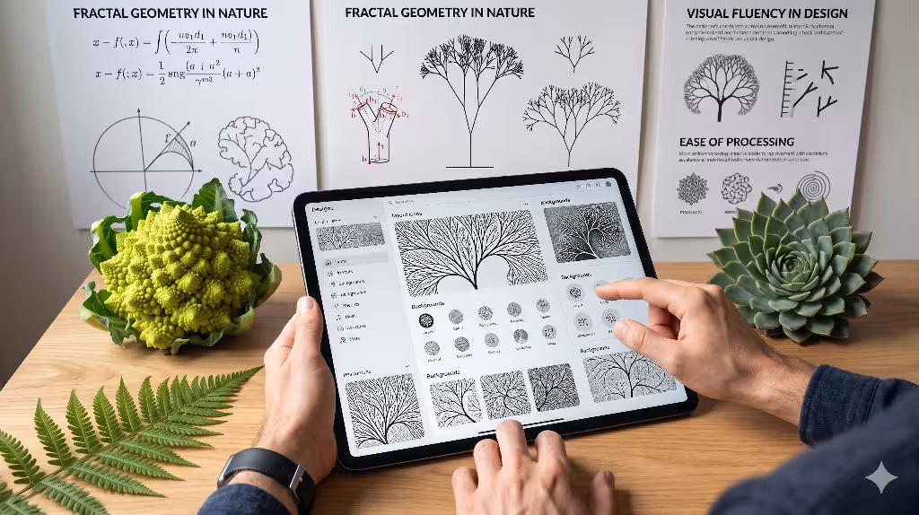 Fractal patterns on a tablet.