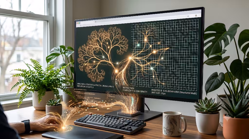 A computer showing the mathematics of nature.