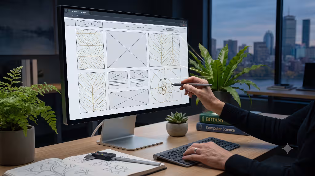 A person translating biophilic patterns.