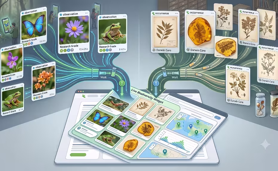 Flora and fauna widgets for websites.