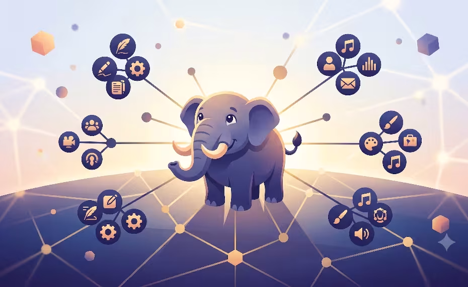 The mastodon elephant to represent marketing niches.
