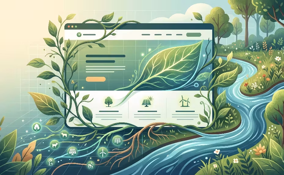 A representation of web design for environmental advocacy.