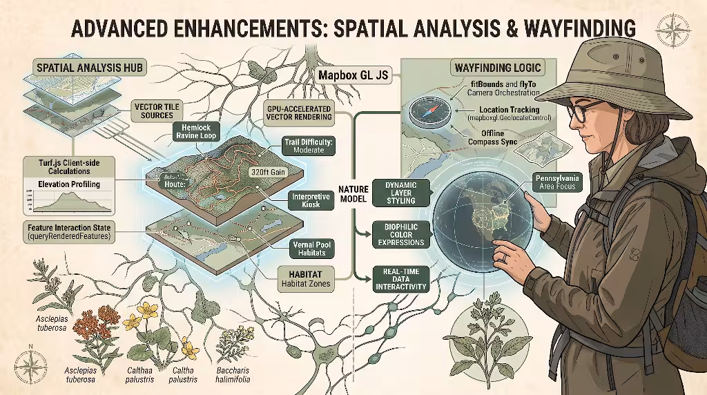 Adding spatial analysis and wayfinding to your map.
