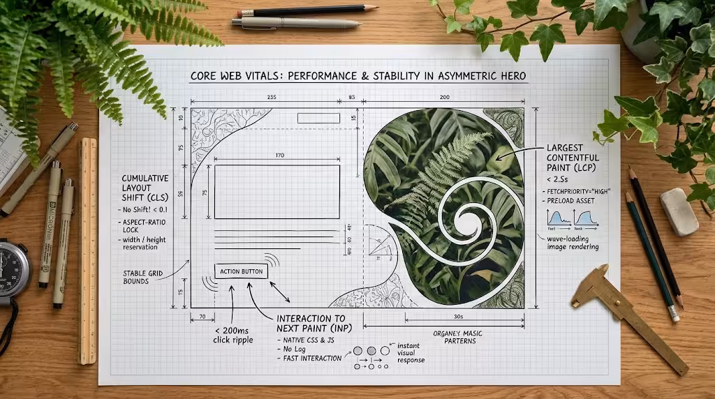 Core web vitals in a website.