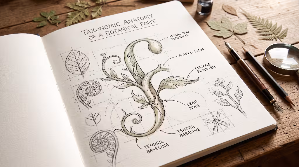 What goes into a botanical web font.