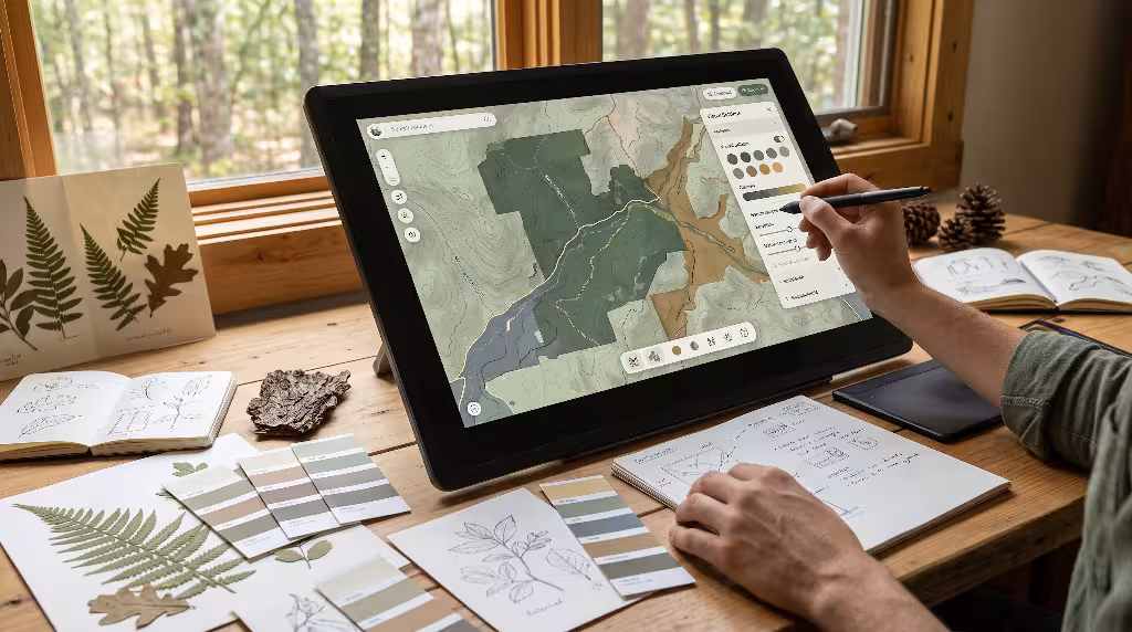 A biophlic interface on a map.