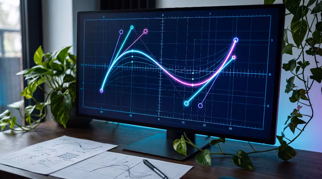 The cubic bezier curve on a computer.