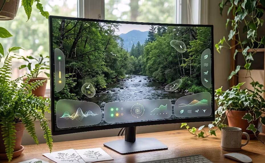 A computer with stream observation feeds.