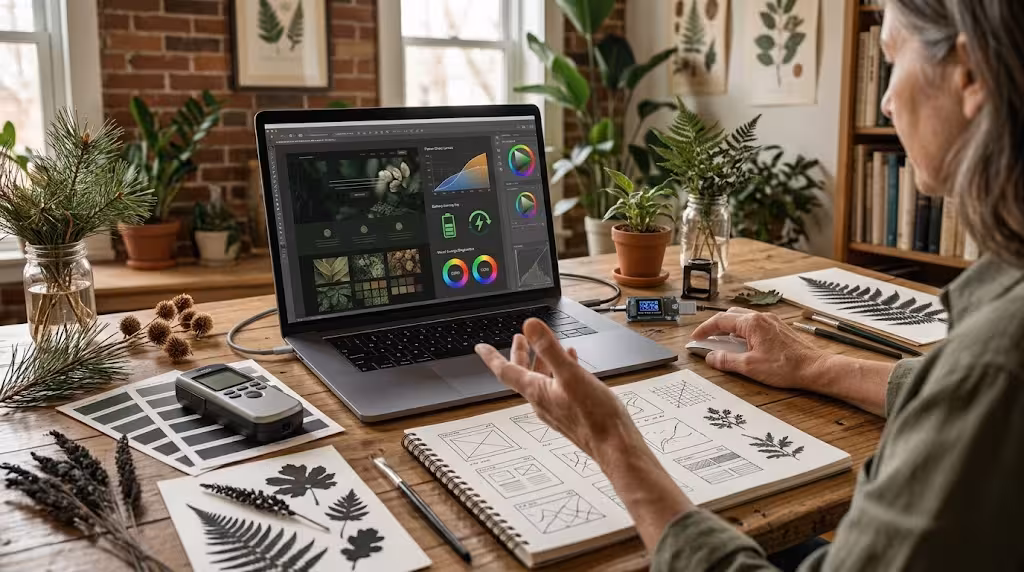 A sustainable website on a laptop.